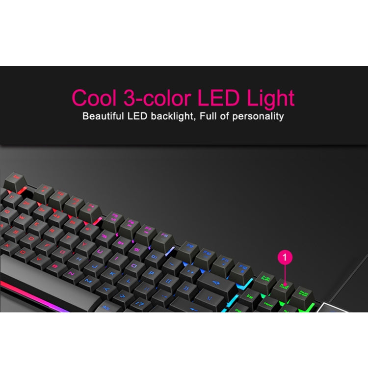 iMICE AK-600 Teclado para juegos retroiluminado con caracteres flotantes USB con cable, Glow Backlit (Black)