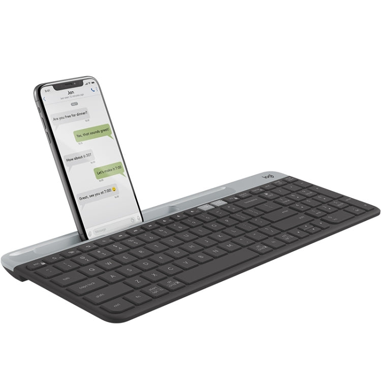 Logitech K580 Modos duales Teclado inalámbrico multidispositivo delgado y liviano con soporte para teléfono