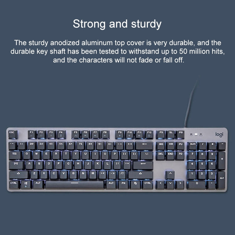 Teclado mecánico con cable retroiluminado Logitech K845 CHERRY Blue Axis, longitud del cable: 1,8 m, CHERRY Blue Axis