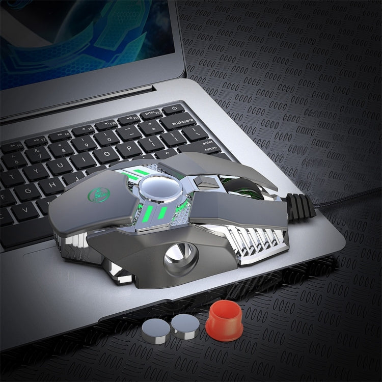 HXSJ J200 Ratón mecánico para deportes electrónicos con cable programable de 7 teclas con luz