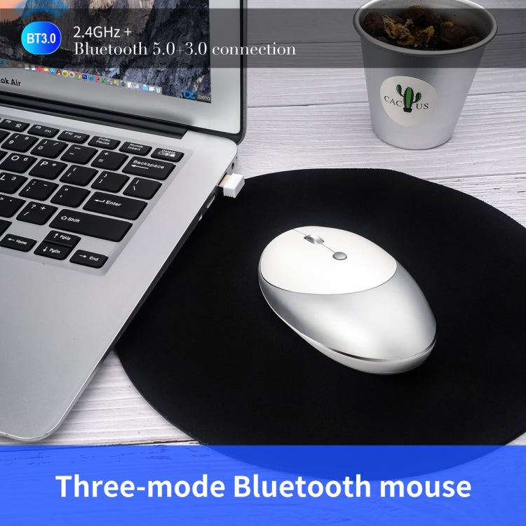 HXSJ T36 2.4G Bluetooth 5.0+3.0 Ratón Bluetooth inalámbrico de diseño silencioso de tres modos