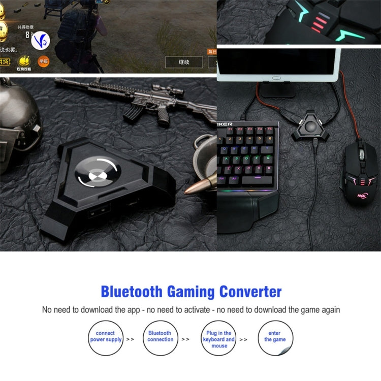 HXSJ P5 Bluetooth 4.1 Teclado Ratón Convertidor de Juegos Bluetooth, Versión No Se Puede Presionar