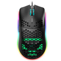 HXSJ J900 Ratón con cable para juegos programable con iluminación RGB de 6 teclas (blanco), J900(Black), J900(White)
