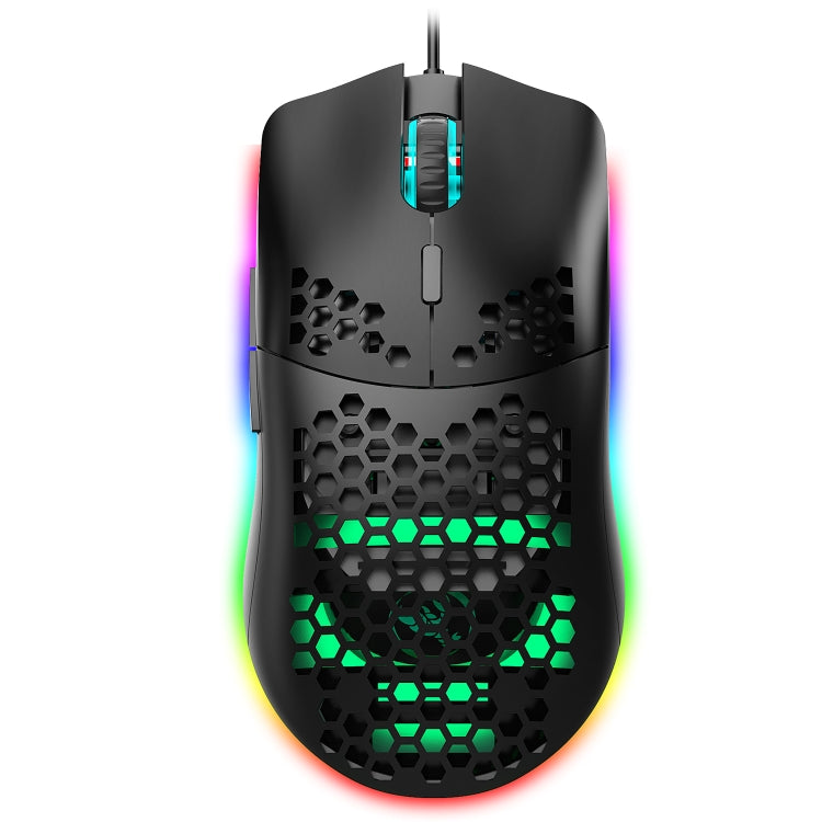 HXSJ J900 Ratón con cable para juegos programable con iluminación RGB de 6 teclas (blanco), J900(Black), J900(White)