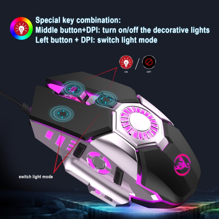 Ratón con cable para juegos de deportes electrónicos programable con iluminación colorida HXSJ J700, J700