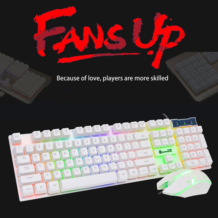 SHIPADOO D280 Teclado de suspensión con sensación mecánica y retroiluminación RGB con cable + Kit de mouse 3D Cool para computadora portátil, PC, RGB Backlight