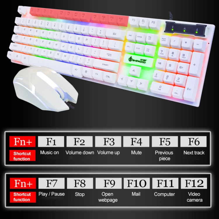 SHIPADOO D280 Teclado de suspensión con sensación mecánica y retroiluminación RGB con cable + Kit de mouse 3D Cool para computadora portátil, PC, RGB Backlight