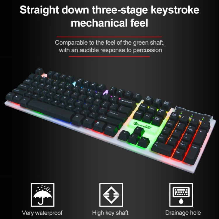 SHIPADOO D280 Teclado de suspensión con sensación mecánica y retroiluminación RGB con cable + Kit de mouse 3D Cool para computadora portátil, PC, RGB Backlight