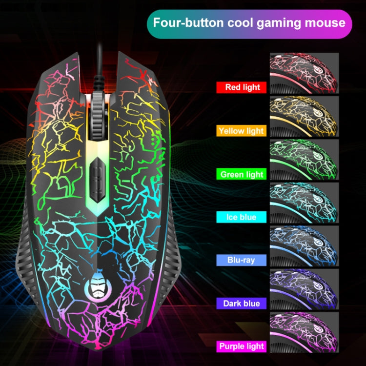 SHIPADOO D620 Kit de ratón y teclado para juegos con retroiluminación agrietada de Color RGB con cable de 104 teclas para ordenador portátil y PC
