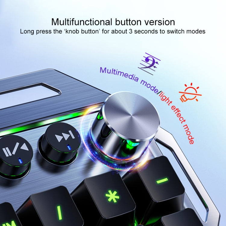 Teclado con cable para juegos mecánicos de metal USB YINDIAO K100, eje azul claro mixto