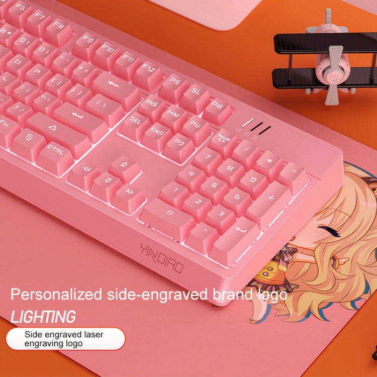 YINDIAO K300 Panel desmontable USB Iluminación mecánica Teclado con cable para juegos con eje azul