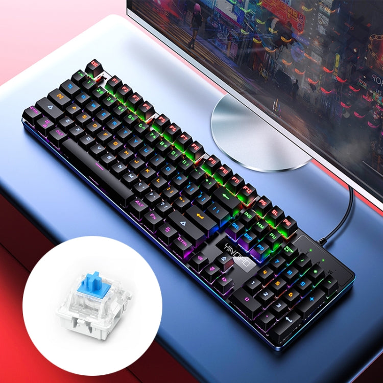 Teclado con cable para juegos mecánicos USB YINDIAO ZK-3, eje azul, Blue Shaft
