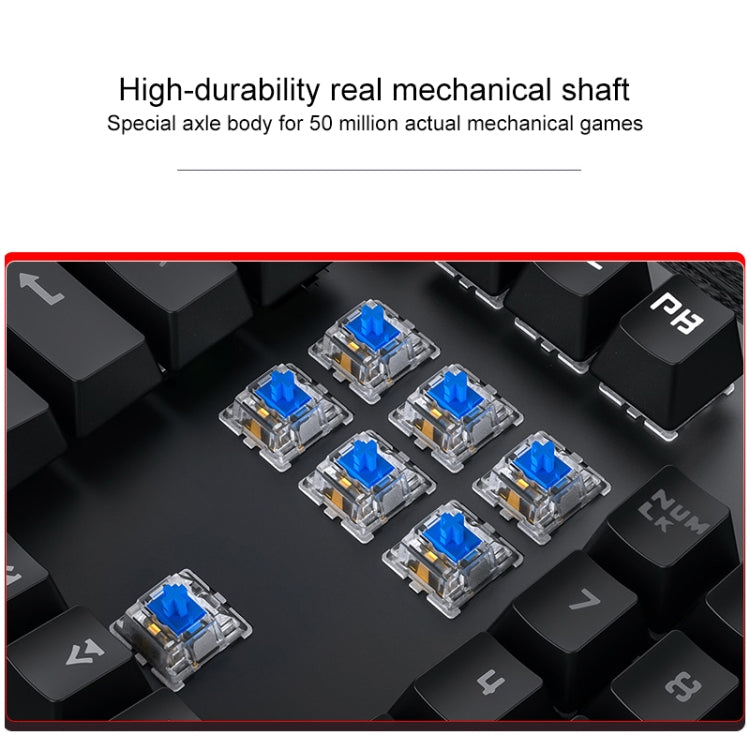 Teclado con cable para juegos mecánicos USB YINDIAO ZK-3, eje azul, Blue Shaft