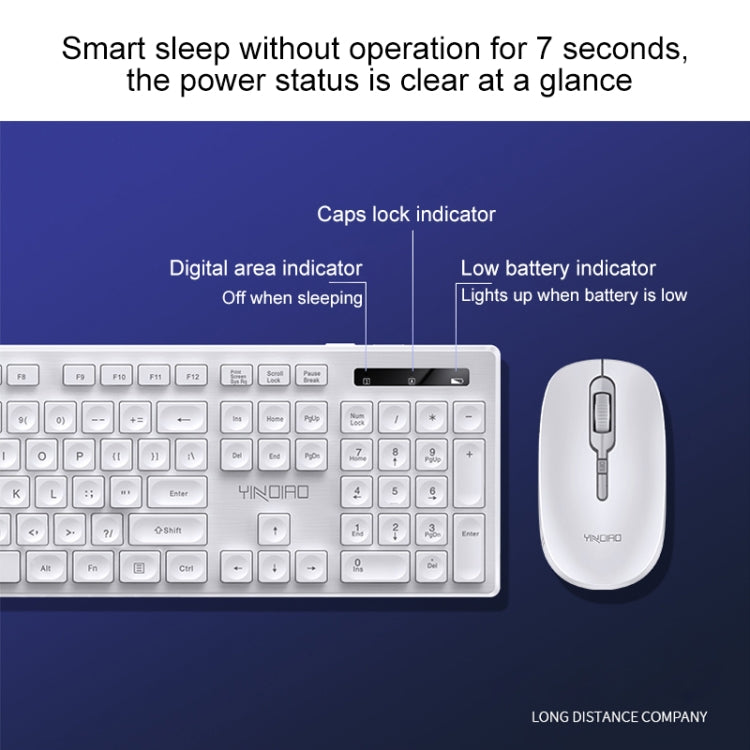 YINDIAO V3 Max Business Office Juego de ratón y teclado inalámbrico silencioso