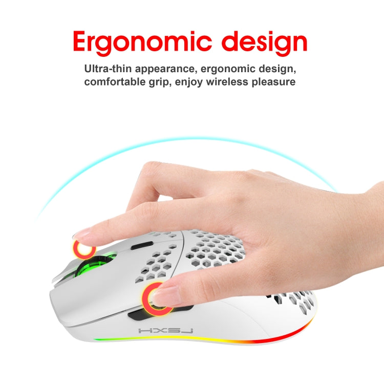 HXSJ T66 Ratón inalámbrico para juegos programable con iluminación colorida de 7 teclas, T66(White), T66(Black)
