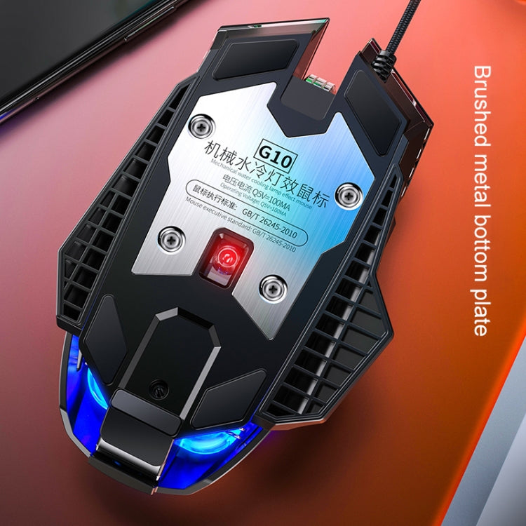 YINDIAO G10 7200DPI 7 modos Ajustable 7 teclas Luz RGB Cableado Metal Mecánico Núcleo duro Macro Ratón, Estilo: Versión de audio