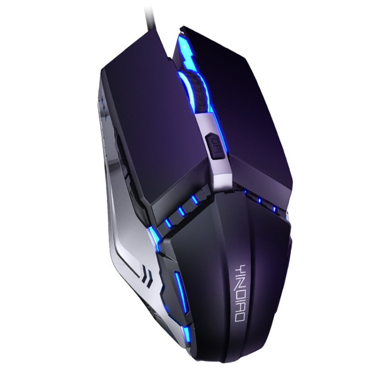 YINDIAO Ratón mecánico con cable silencioso USB de oficina para juegos de 6 teclas, Mute Mouse(Black)