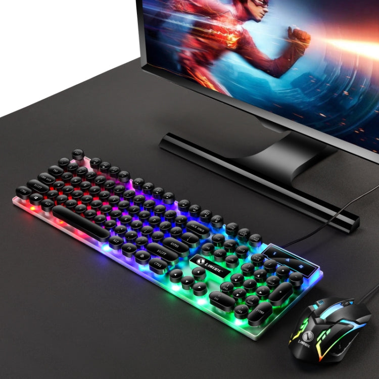TX300 Juego de ratón y teclado con cable Punk retroiluminado con sensación mecánica