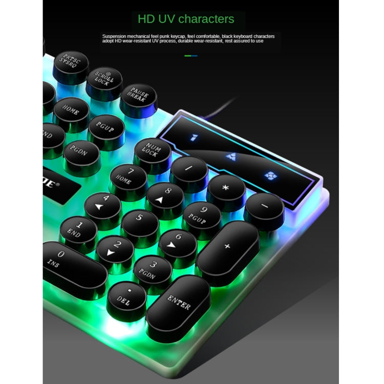 TX300 Juego de ratón y teclado con cable Punk retroiluminado con sensación mecánica
