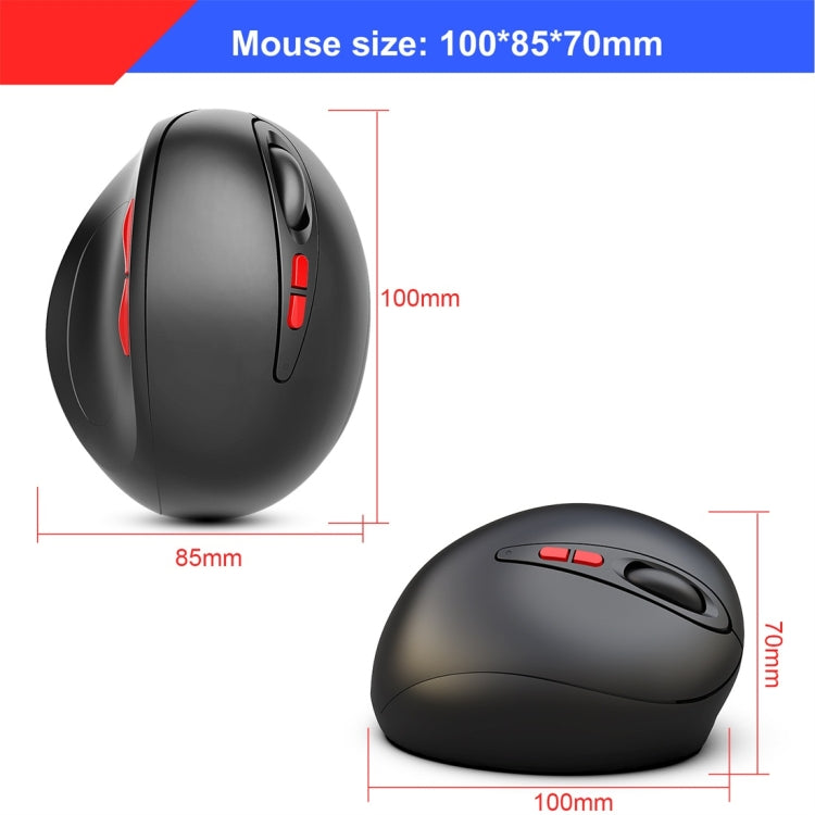 Ratón inalámbrico óptico ergonómico para PC portátil HXSJ T33 de 2,4 GHz