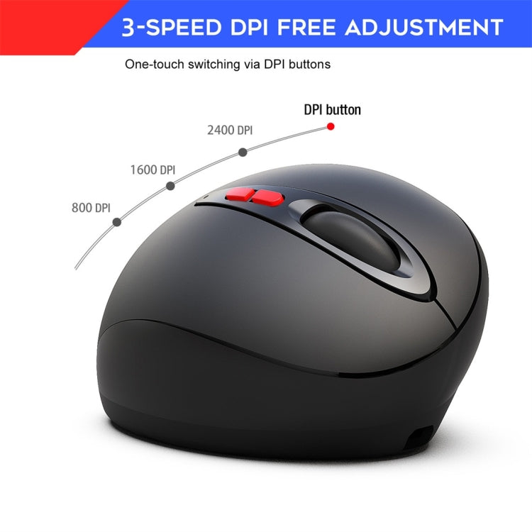 Ratón inalámbrico óptico ergonómico para PC portátil HXSJ T33 de 2,4 GHz
