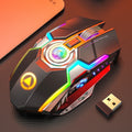 YINDIAO A5 2.4GHz 1600DPI 3 modos Luz RGB recargable ajustable Ratón inalámbrico para juegos silencioso