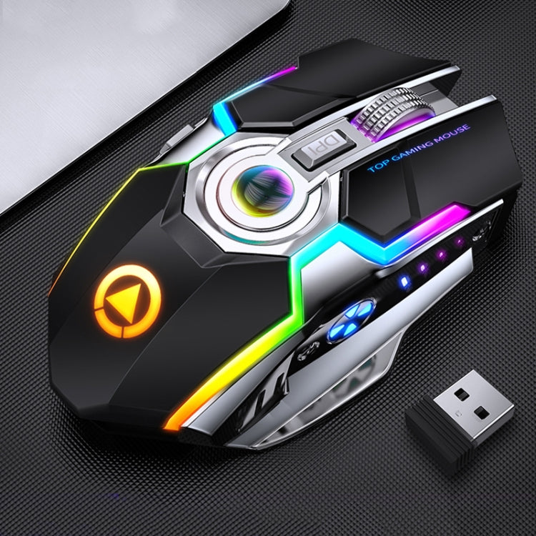 YINDIAO A5 2.4GHz 1600DPI 3 modos Luz RGB recargable ajustable Ratón inalámbrico para juegos silencioso