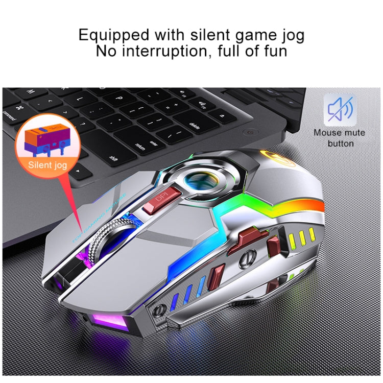 YINDIAO A5 2.4GHz 1600DPI 3 modos Luz RGB recargable ajustable Ratón inalámbrico para juegos silencioso