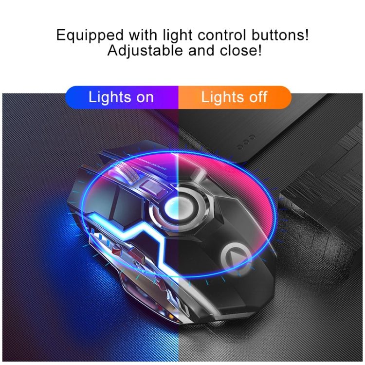 YINDIAO A5 2.4GHz 1600DPI 3 modos Luz RGB recargable ajustable Ratón inalámbrico para juegos silencioso