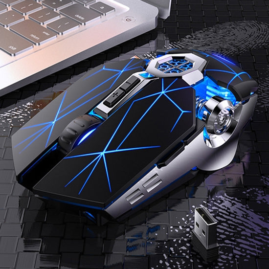 YINDIAO A7 2.4GHz 1600DPI 3 modos Ajustable 7 teclas Recargable RGB Luz Inalámbrica Silencio Ratón para juegos