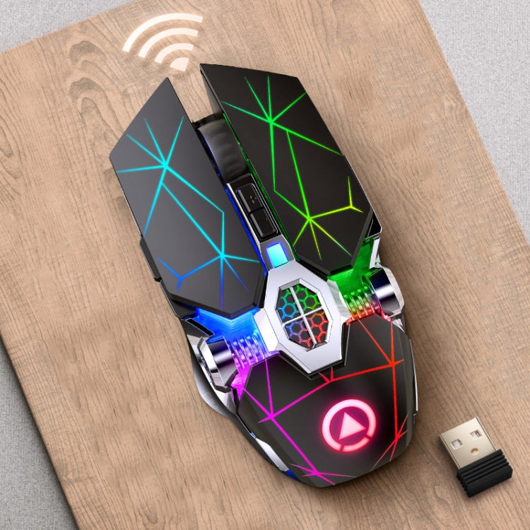 YINDIAO A7 2.4GHz 1600DPI 3 modos Ajustable 7 teclas Recargable RGB Luz Inalámbrica Silencio Ratón para juegos