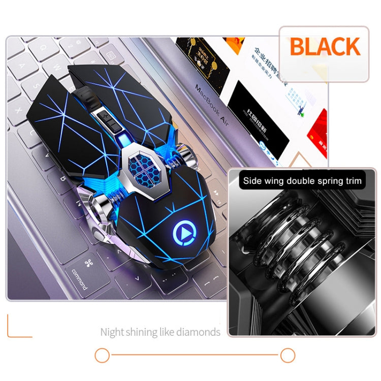 YINDIAO A7 2.4GHz 1600DPI 3 modos Ajustable 7 teclas Recargable RGB Luz Inalámbrica Silencio Ratón para juegos