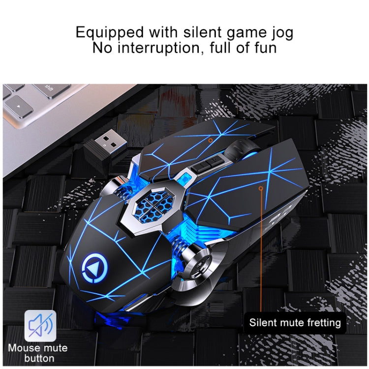 YINDIAO A7 2.4GHz 1600DPI 3 modos Ajustable 7 teclas Recargable RGB Luz Inalámbrica Silencio Ratón para juegos