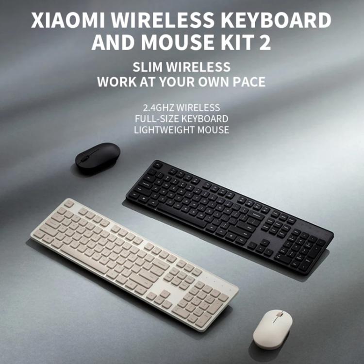Juego de teclado y ratón inalámbricos originales Xiaomi de 2,4 GHz para ordenador portátil de sobremesa, Gen2