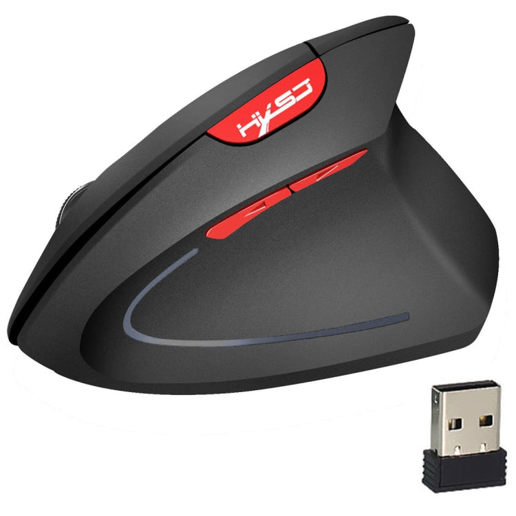 HXSJ T24 6 Botones 2400 DPI 2.4G Ratón Ergonómico Vertical Inalámbrico con Receptor USB, 6 Buttons T24 Black, 6 Buttons T24 Grey