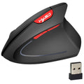 HXSJ T24 6 Botones 2400 DPI 2.4G Ratón Ergonómico Vertical Inalámbrico con Receptor USB, 6 Buttons T24 Black, 6 Buttons T24 Grey