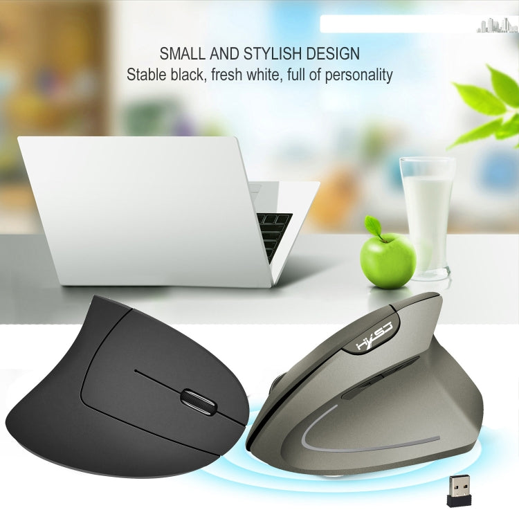 HXSJ T24 6 Botones 2400 DPI 2.4G Ratón Ergonómico Vertical Inalámbrico con Receptor USB, 6 Buttons T24 Black, 6 Buttons T24 Grey