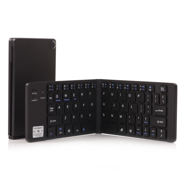 GK228 Teclado Bluetooth V3.0 plegable ultrafino, soporte incorporado, compatible con sistema Android/iOS/Windows, GK228 (Black), GK228 (Gold)