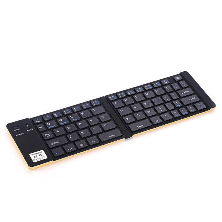 GK228 Teclado Bluetooth V3.0 plegable ultrafino, soporte incorporado, compatible con sistema Android/iOS/Windows, GK228 (Black), GK228 (Gold)