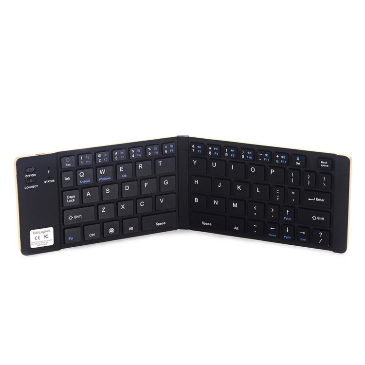 GK228 Teclado Bluetooth V3.0 plegable ultrafino, soporte incorporado, compatible con sistema Android/iOS/Windows, GK228 (Black), GK228 (Gold)