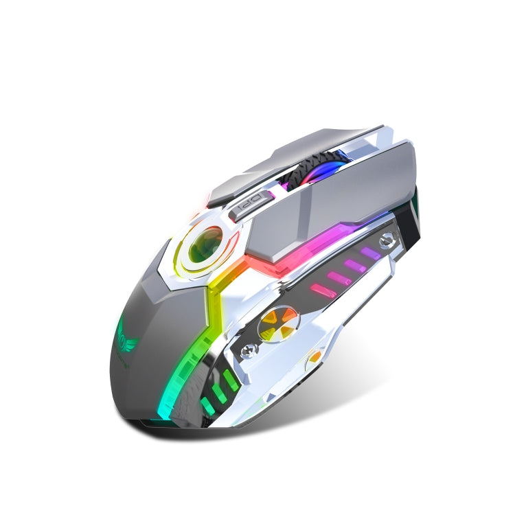 ZERODATE T30 2.4GHz 2400DPI Ratón óptico inalámbrico con retroiluminación RGB ajustable de tres velocidades, T30 Black, T30 White