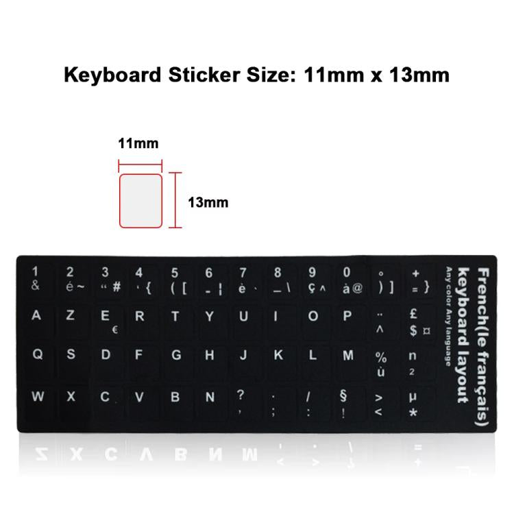 Pegatina con diseño de teclado para aprender francés para ordenador portátil/de sobremesa, French