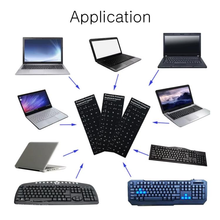Pegatina con diseño de teclado para aprender francés para ordenador portátil/de sobremesa, French