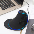 DELUX M618 Plus Ratón óptico con cable versión azul Ratón vertical ergonómico 1600DPI, 1600DPI Wired