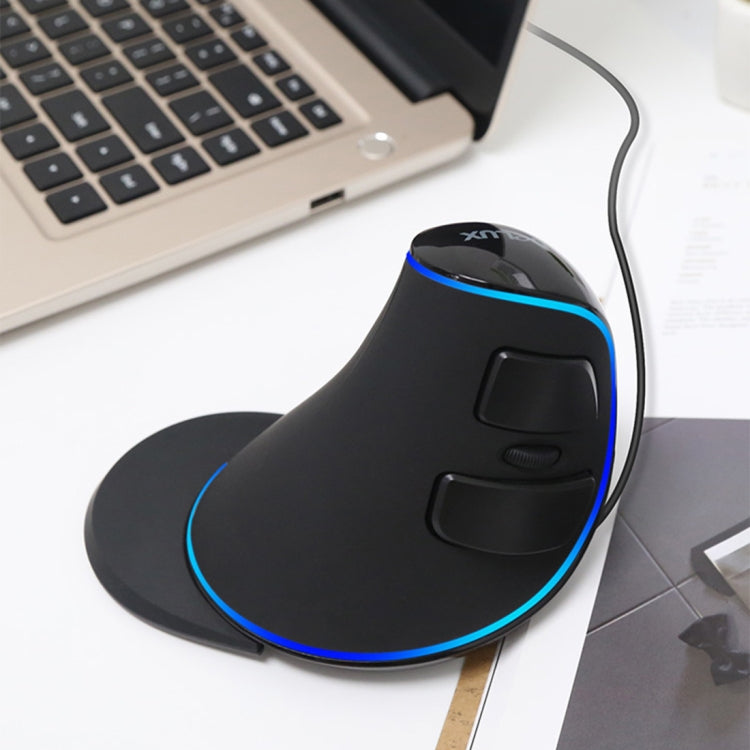 DELUX M618 Plus Ratón óptico con cable versión azul Ratón vertical ergonómico 1600DPI, 1600DPI Wired