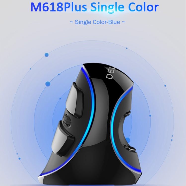 DELUX M618 Plus Ratón óptico con cable versión azul Ratón vertical ergonómico 1600DPI, 1600DPI Wired