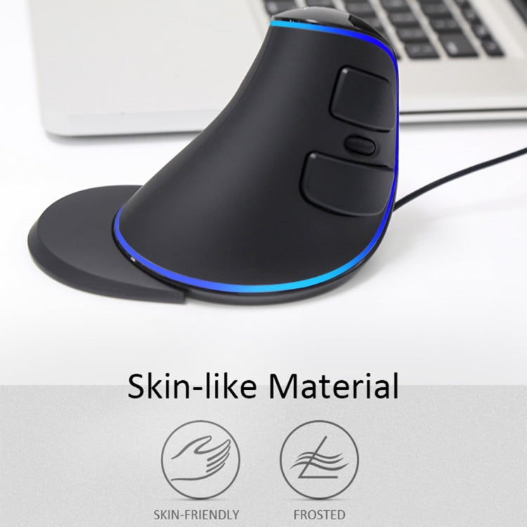 DELUX M618 Plus Ratón óptico con cable versión azul Ratón vertical ergonómico 1600DPI, 1600DPI Wired