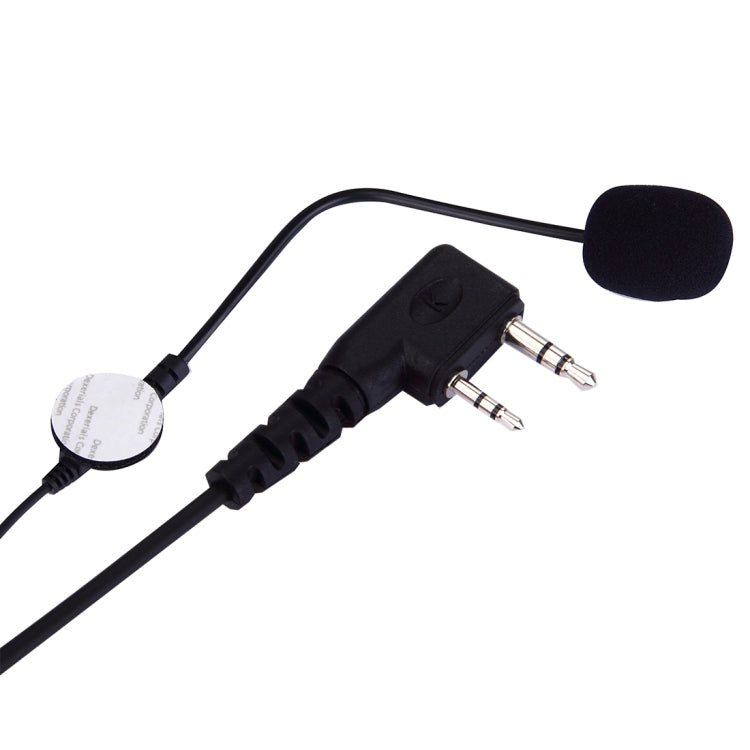Micrófono de auriculares para casco de motocicleta PTT de 2 pines con volumen ajustable para Radio Walkie Talkie BAOFENG