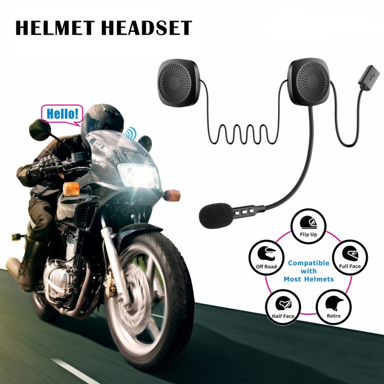 Auriculares para casco T2 Bluetooth V5.0 de 5V para conducción de motocicletas con micrófono antiinterferencias