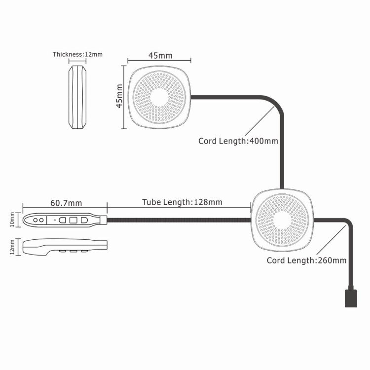 Auriculares para casco T2 Bluetooth V5.0 de 5V para conducción de motocicletas con micrófono antiinterferencias